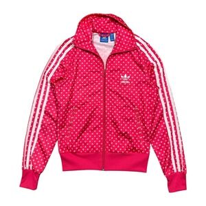 Adidas Originals Firebird Lips Kisses Pink Striped Track Jacket Womens Small